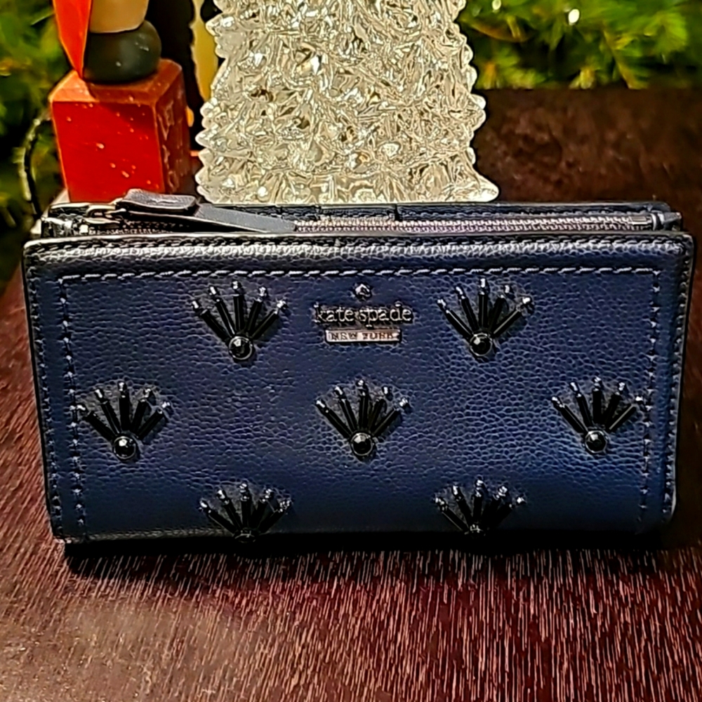 Kate Spade Patterson Leather Wallet With Crystals NWT BRAND NEW Rare